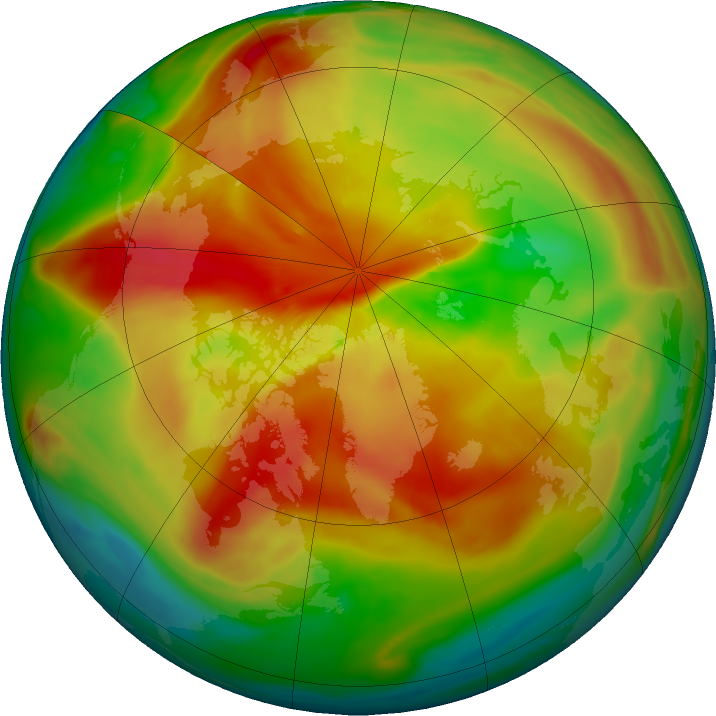 Arctic ozone map for 12 March 2021